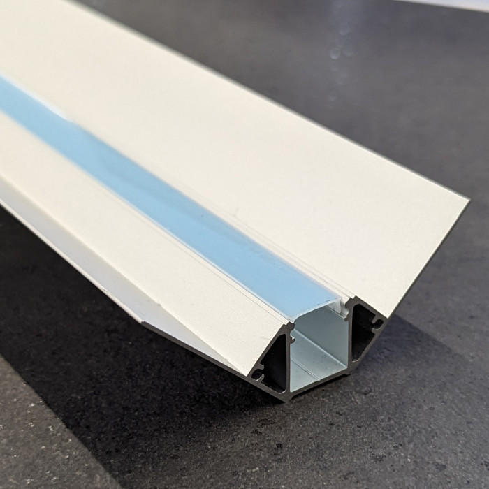 LED Internal Corner Profile 2m Aluminium 12mm Wing