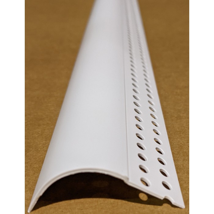 Trim-Tex 3/4" R. Bullnose Kerfed White PVC Bead 1 Length Part Code 7080