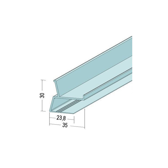 Protektor LED Aluminium White Colour Edge Profile 30mm x 35mm x 1.5m 1 Length