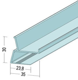 Protektor LED Aluminium White Colour Edge Profile 30mm x 35mm x 1.5m 1 Length