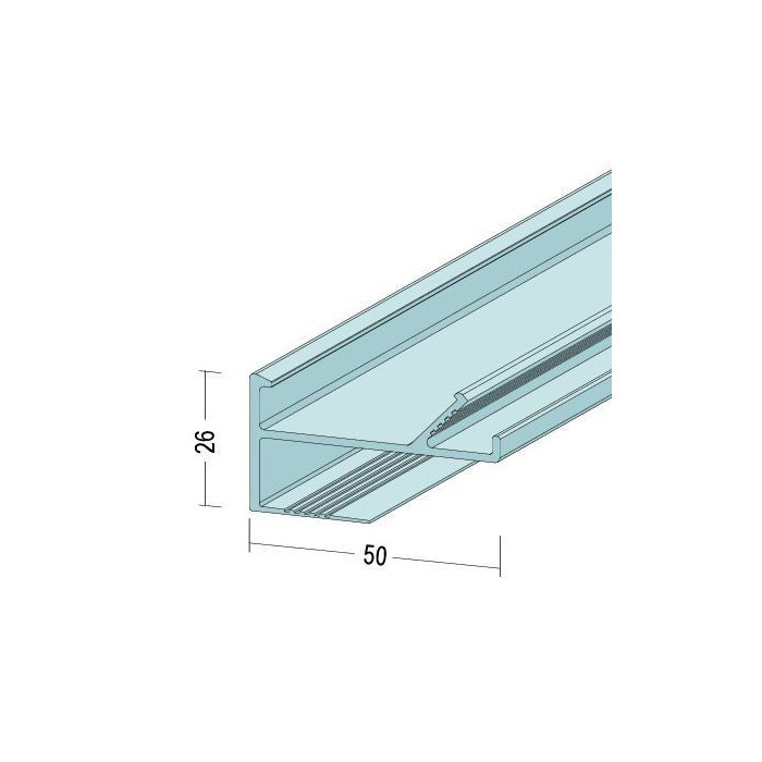 Protektor LED Aluminium White Colour Edge Profile 26mm x 50mm x 2m 1 Length image #1