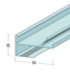 Protektor LED Aluminium White Colour Edge Profile 26mm x 50mm x 2m 1 Length