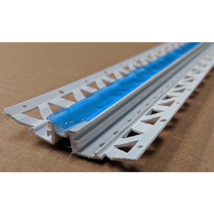 White 10 - 12mm Render Depth PVC Movement Bead 2.5m 1 Length