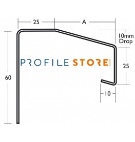 White Coated (Both Sides) Aluminium Undersill 1.2mm x 2.5m 1 Length