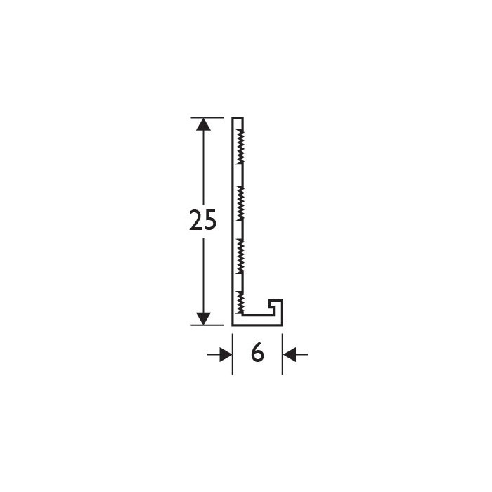 White 6 - 8mm Render Depth PVC Stop Bead 25mm x 2.5m 1 Length