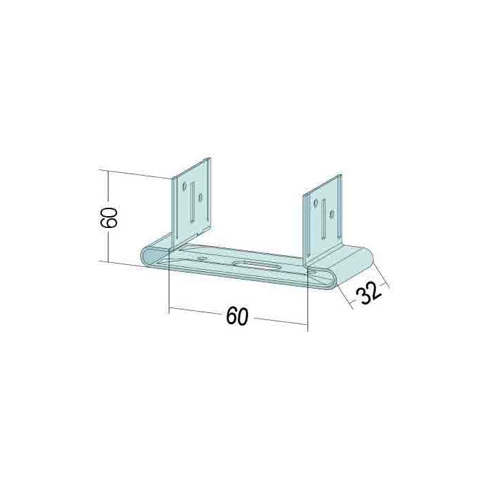 Protektor Adjustable Galvanised Steel Pivot Bracket for CD Profiles 60 x 27 x 60mm