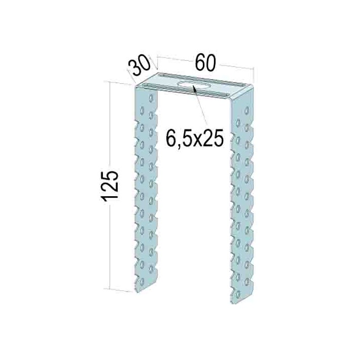 Protektor Galvanised Steel U-Hanger for CD Profiles 60 x 27 x 125mm