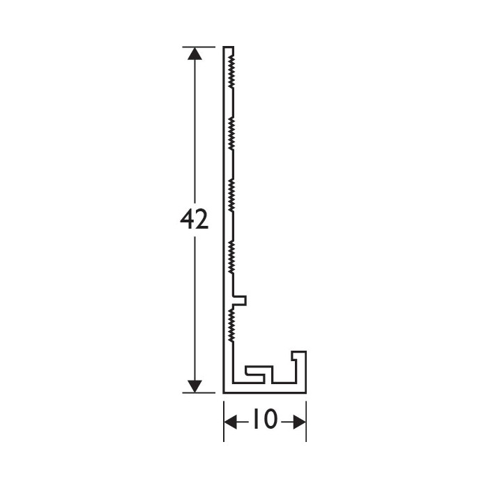 Dark Grey 10 - 12mm Render Depth PVC Stop Bead 42mm x 2.5m 1 Length