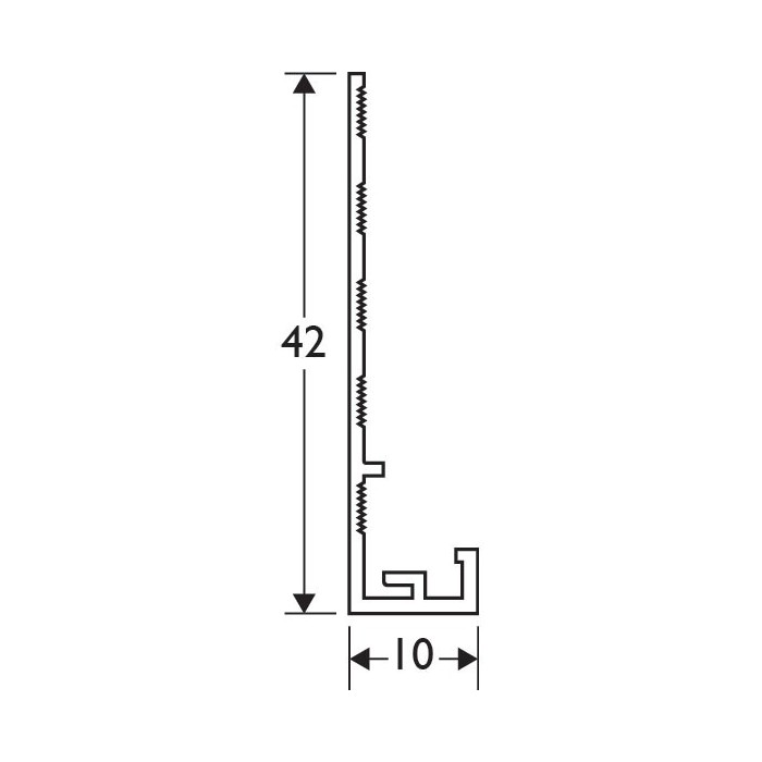 Light Grey 10 - 12mm Render Depth PVC Stop Bead 42mm x 2.5m 1 Length