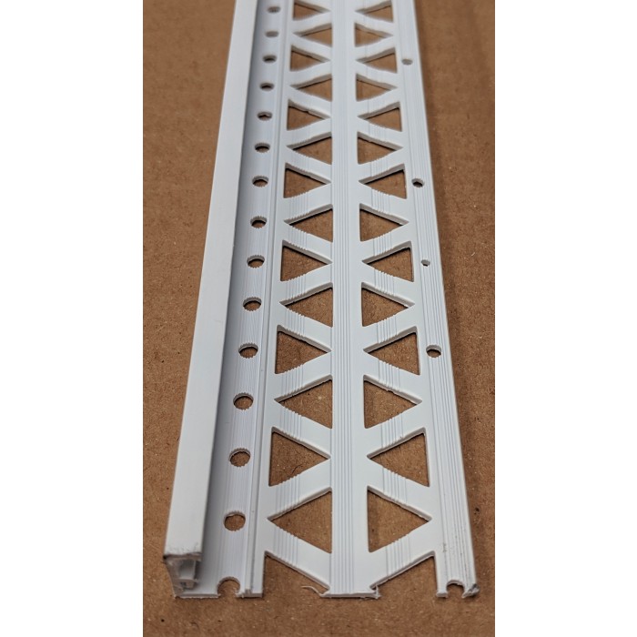 White 13 - 15mm Render Depth PVC Stop Bead 42mm x 2.5m 1 Length