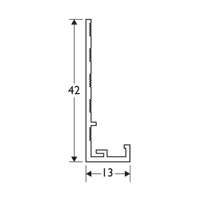 White 13 - 15mm Render Depth PVC Stop Bead 42mm x 2.5m 1 Length