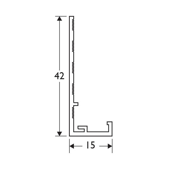 Grey 15 - 17mm Render Depth PVC Stop Bead 42mm x 2.5m 1 Length