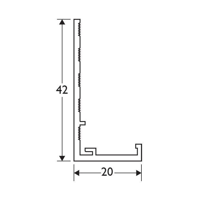 Ivory 20 - 22mm Render Depth PVC Stop Bead 42mm x 2.5m 1 Length