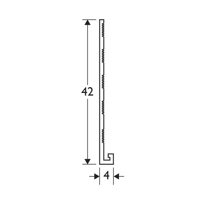 White 4mm Render Depth PVC Stop Bead 42mm x 2.5m 1 Length