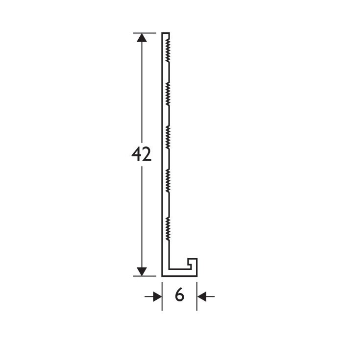 White 6 - 8mm Render Depth PVC Stop Bead 42mm x 3m 1 Length