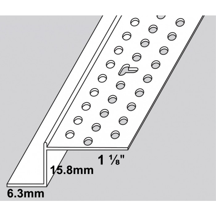 Trim-Tex Shadow Gap White PVC Feature Bead Profile 15.8mm x 6.3mm x 305cm 1 length AS5710