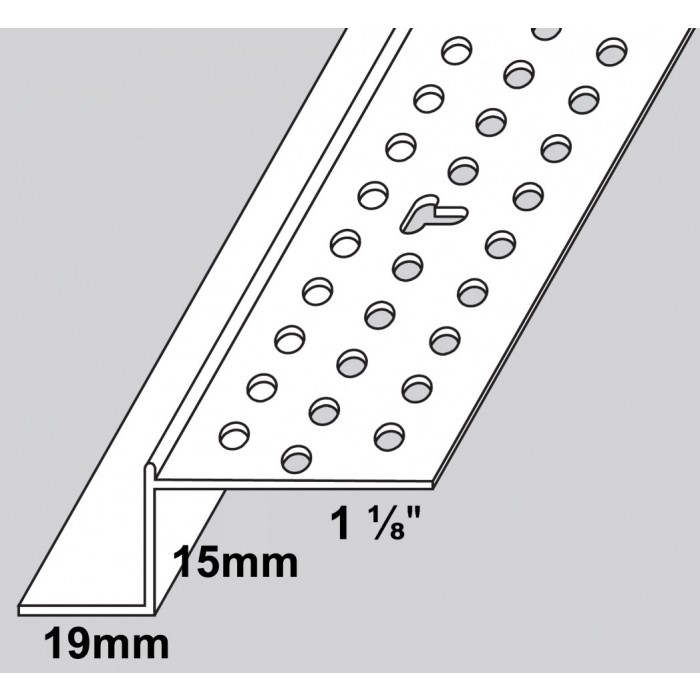 Trim-Tex Shadow Gap White PVC Feature Bead Profile 15mm x 19mm x 305cm 1 length AS5910