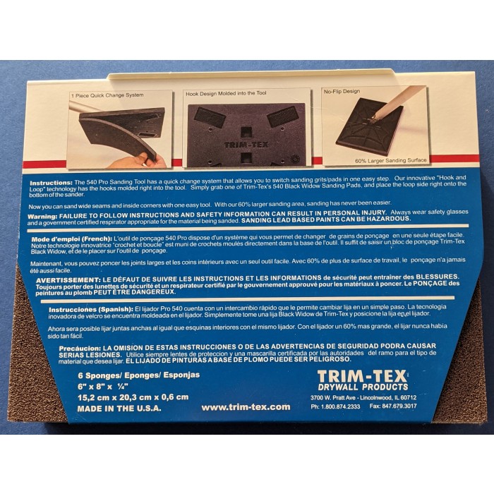 Trim-Tex Black Widow Sanding Pad Fine Grit