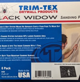 Trim-Tex Black Widow 6 Pack Sanding Pads Course Grit Part Number 560-C