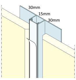 Protektor LED Aluminium Surface Profile 30mm x 15mm x 2m 1 Length