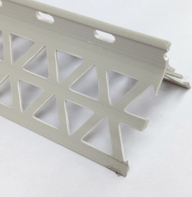 Light Grey PVC Corner Bead 10 - 12mm Render Depth 2.5m 1 Length