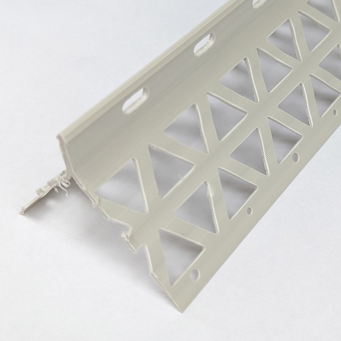 Light Grey PVC Corner Bead 13 - 15mm Render Depth 3.0m 1 Length