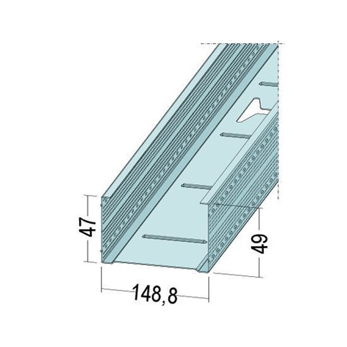 Protektor Galvanised Steel DIN Standard 0.6mm Stud Profile 149mm x 0.6mm x 3.5m 1 Length