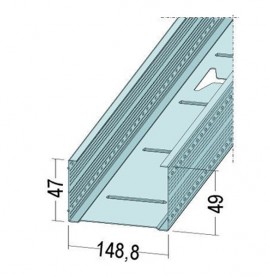 Protektor Galvanised Steel DIN Standard 0.6mm Stud Profile 149mm x 0.6mm x 3.5m 1 Length