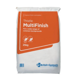 British Gypsum Thistle MultiFinish Finishing Plaster 25kg Bag