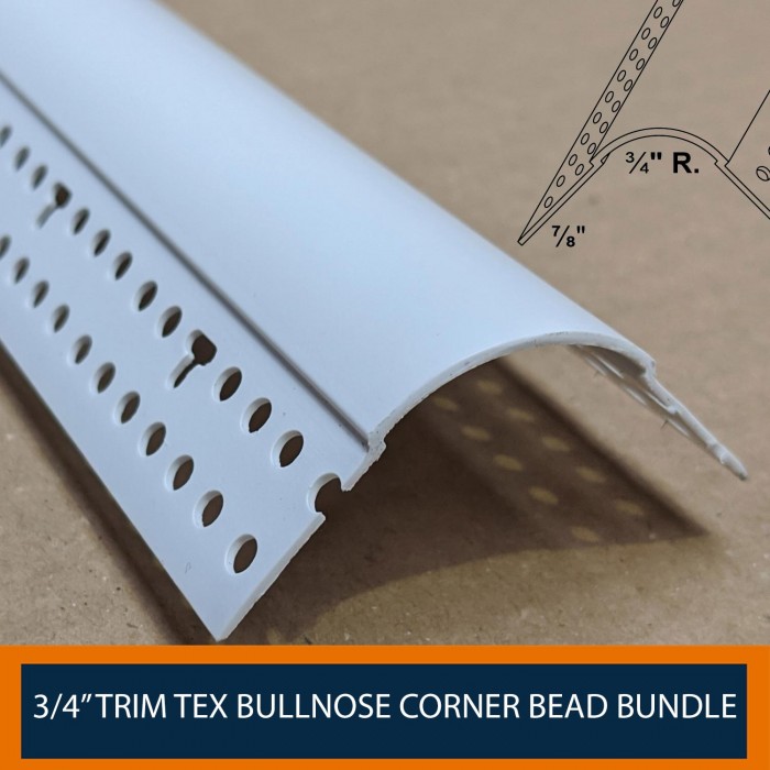 Trim-Tex 3/4" 19mm Bullnose Corner Bead Bundle
