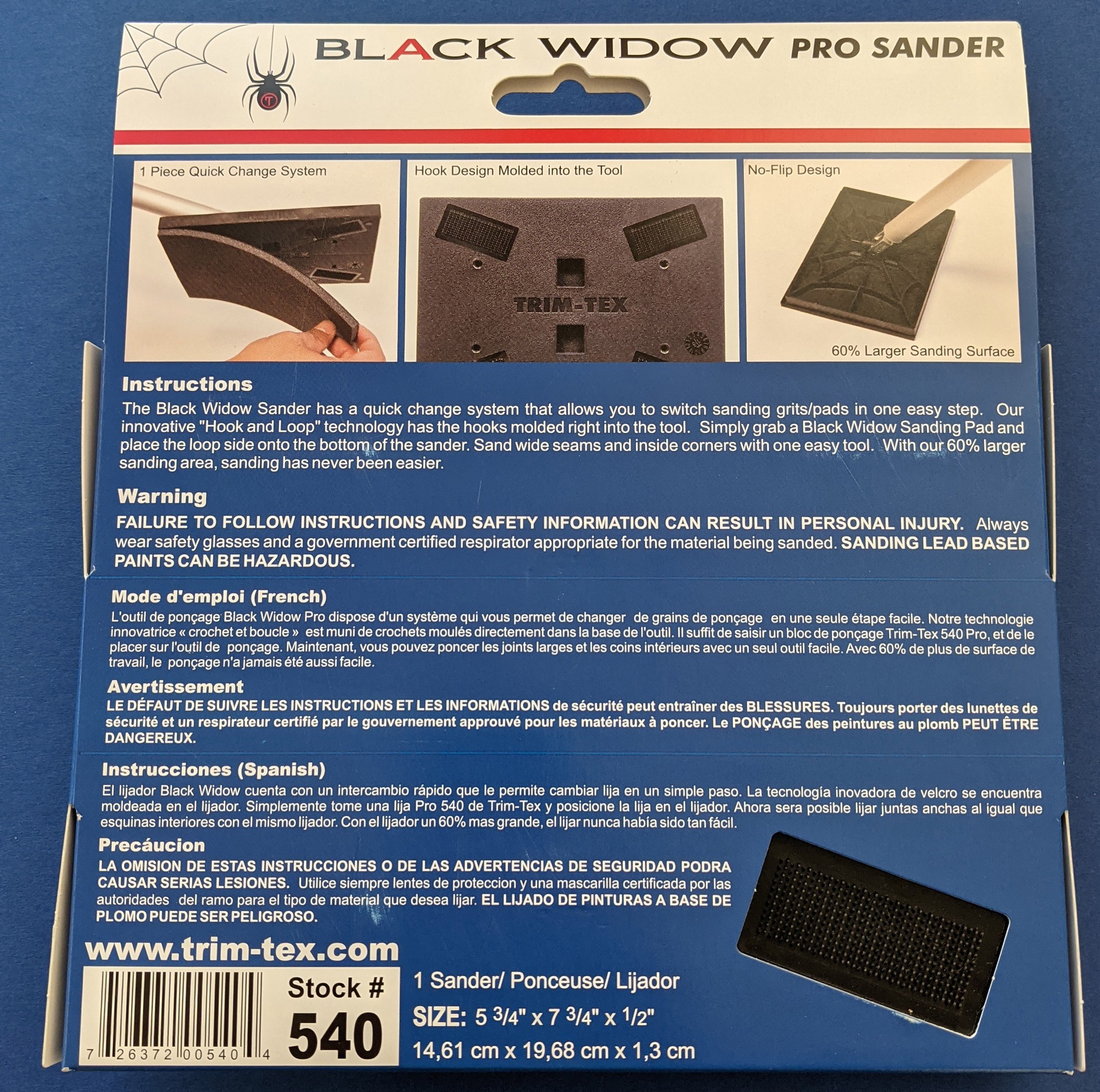 Black Widow #540 Pro Drywall Sander Head 