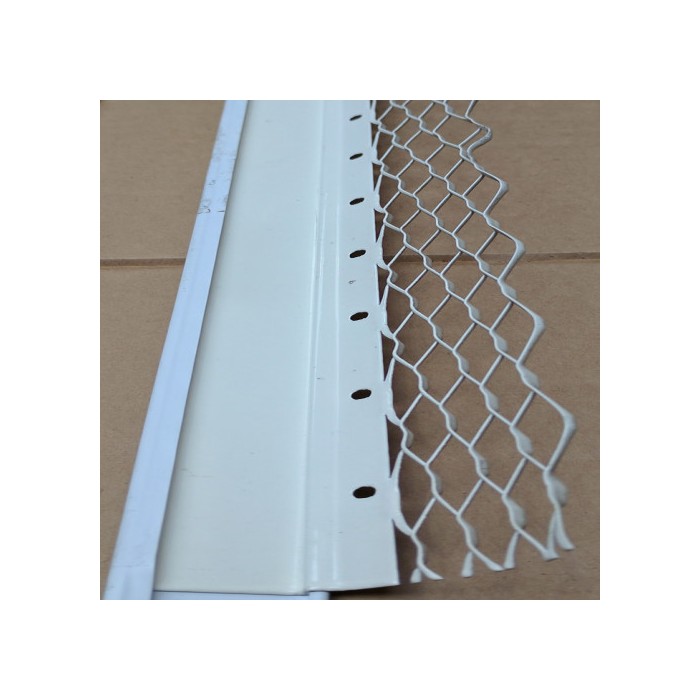 Wemico 20mm Render Bellcast Nosed Galvanised White Polyester Powder Coating  3.0m (1 length)