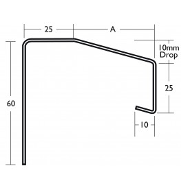 White Coated Aluminium Undersill 1.2mm x 2.5m 1 Length