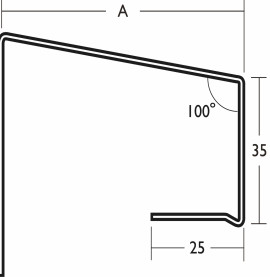 White Coated (Both Sides) Aluminium Verge Trim 1.2mm x 2.5m 1 Length	