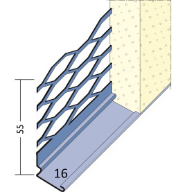 Wemico 16mm Render Depth Metal NOSED PVC Bellcast Drip Bead Mesh Wing 3m Length