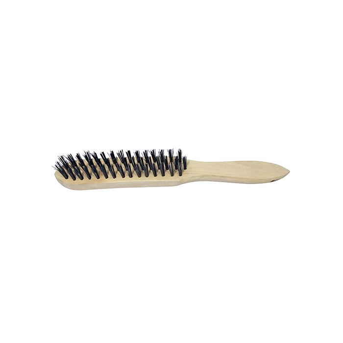 Wooden Handled Scratch Brush with Steel Bristles
