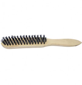 Wooden Handled Scratch Brush with Steel Bristles